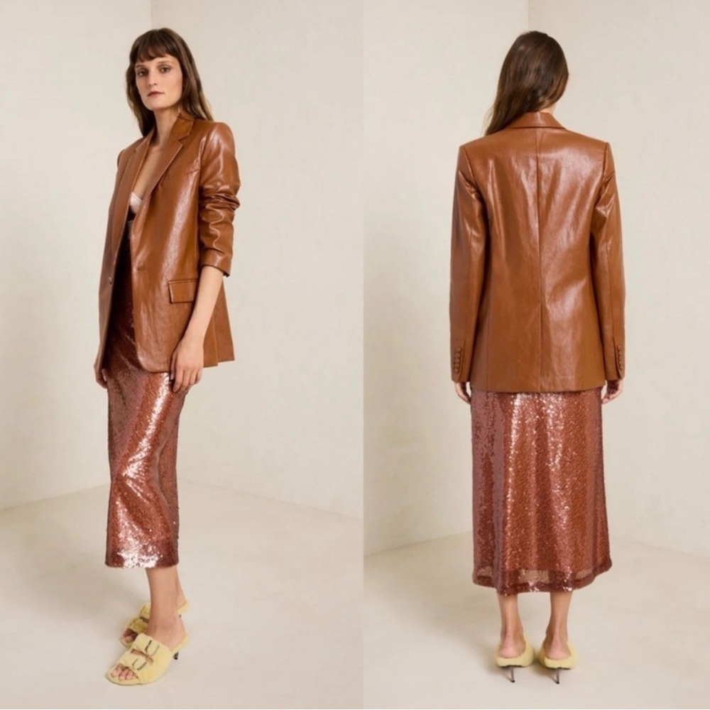 🆕 A.L.C. Dakota Vegan Leather Jacket Cognac Sz 2